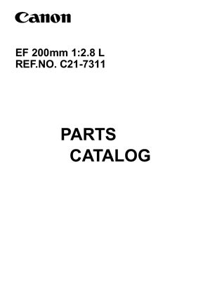 Объектив Canon EF 200mm 1: 2.8 L Каталог Деталей (C21-7311)