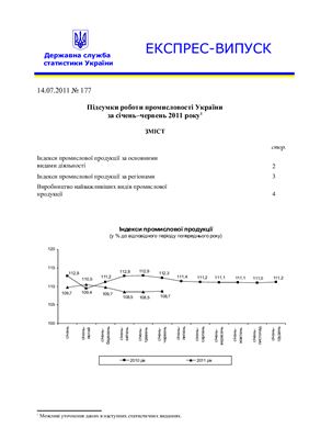 Підсумки роботи промисловості України за січень-червень 2011 року