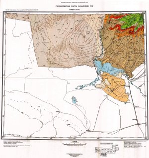 Геологическая карта Казахской ССР, 1: 500 000. K-42-В Янгиер