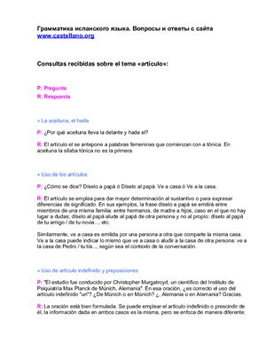 Soca R. Consultas sobre la lengua castellana. Artículos