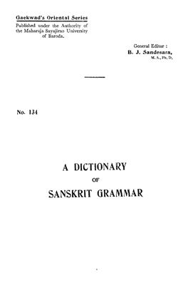 Kashinath Vasudev Abhyankar, Shukla J.M. A dictionary of Sanskrit grammar