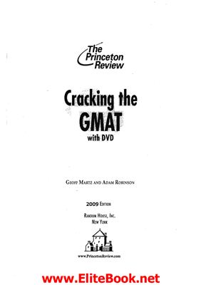 Martz Geoff, Robinson Adam. Cracking The GMAT 2009