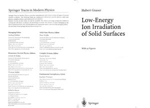 Gnaser H. Low-Energy Ion Irradiation of Solid Surfaces