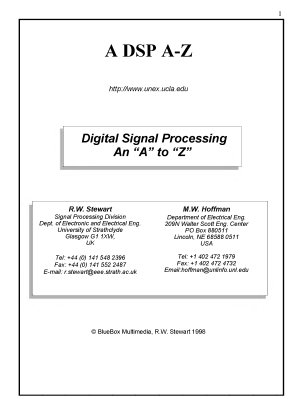 Stewart R.W., Hoffman M.W. Digital Signal Processing an A to Z