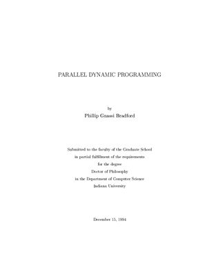 Bradford P.G. Parallel Dynamic Programming