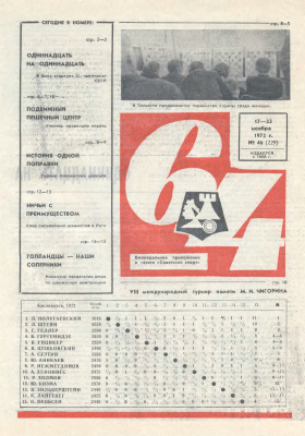 64 - Шахматное обозрение 1972 №46