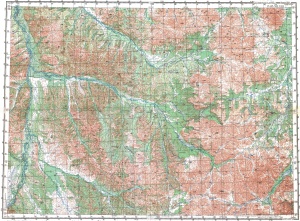 Топографическая карта P-57-VII, VIII реки Хетагчан, Сугой (2км)