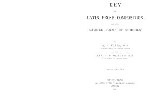 North M.A., Hillard M.E. Key to Latin Prose Composition