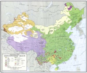 China. Ethnolinguistic Groups Map