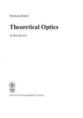 R?mer H. Theoretical optics: An introduction