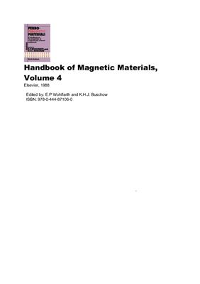Wohlfarth E.P, Buschow K.H.J. Handbook on the Properties of Magnetically Ordered Substances. Ferromagnetic Materials, Volume 04 (Handbook of Magnetic Materials)