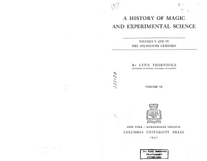 Thorndike L. A History of Magic and Experimental Science. Vol.6