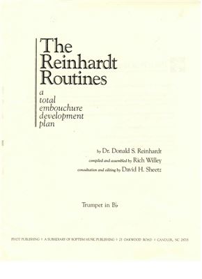 Reinhardt Donald. The Reinhardt Routines. (trumpet in Bb)