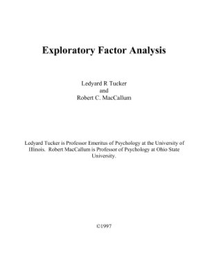 Tucker L.R., MacCallum R.C. Exploratory factor analysis