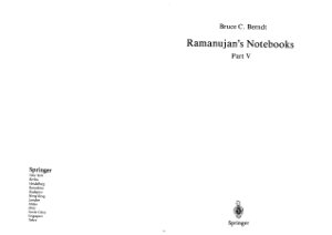 Berndt B.C. (ed.) Ramanujan's Notebooks. Part V