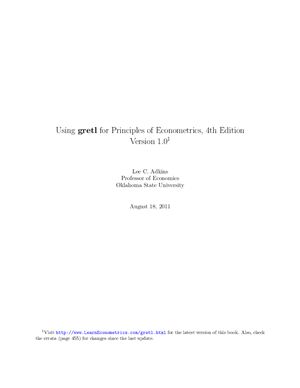 Adkins L.C. Using gretl for Principles of Econometrics