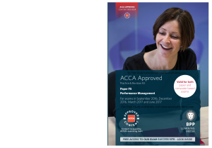 ACCA - BPP F5 Performance Management - Revision Kit 2016-2017