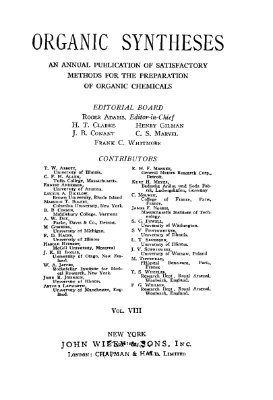 Organic syntheses. Vol. 08, 1928