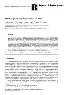Isao Y., Jiro M., Noriaki T., Allen K. Materials processing by gas cluster ion beams