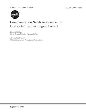 Технический текст 48 тысяч знаков. Communication Needs Assessment for Distributed Turbine Engine Control. Dennis E. Culley, Alireza R. Behbahani