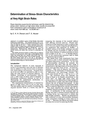 Dharan C.K.H., Hauser F.E. Determination of Stress-Strain Characteristics