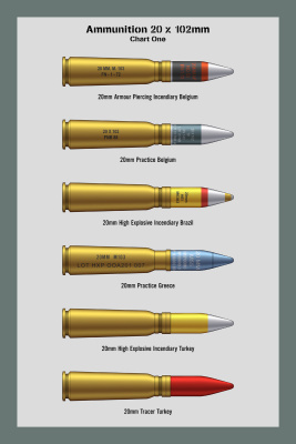 Патроны стрелкового оружия разного калибра (Плакат)
