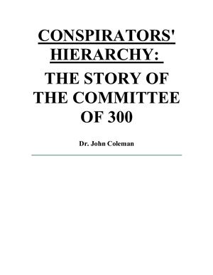 Coleman John. Conspirators' Hierarchy: The Story of the Committee of 300