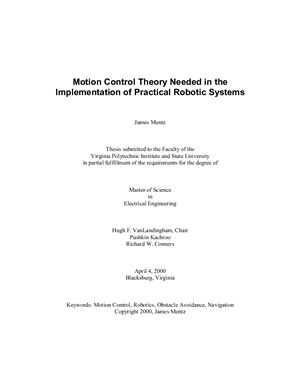 Mentz J. Motion Control Theory Needed in the Implementation of Practical Robotic Systems