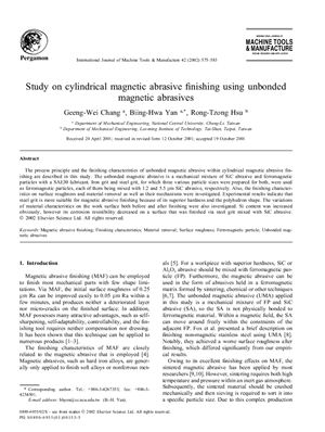 Chang G., Yan B., Hsu R. Study on cylindrical magnetic abrasive finishing using unbounded magnetic abrasives