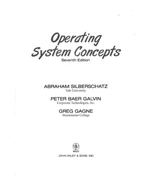 Silberschatz A., Galvin P.B., Gagne G. Operating System Concepts