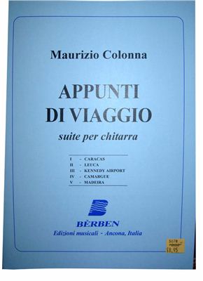 Colonna M. Appunti di viaggio. Suite per chitarra