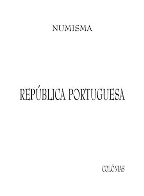 Cruz Lasaro.Numisma-Republica Portuguesa-Colonias Каталог-ценник монет Португалии и колоний