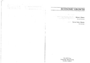 Barro R. Sala-i-Martin X. Economic growth.2nd Edition