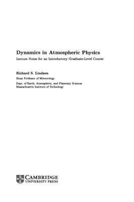 Lindzen Richard S. Dynamics in Atmospheric Physics