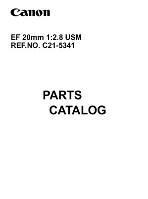 Объектив Canon EF 20mm 1: 2.8 USM Каталог Деталей (C21-5341)