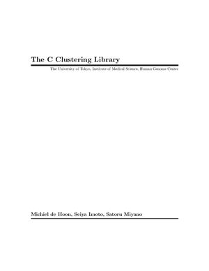 The C Clustering Library for cDNA microarray data
