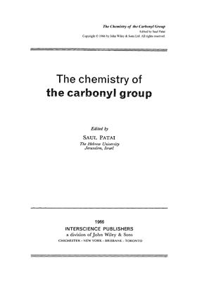 Patai S. (ed.) The chemistry of the carbonyl group. V.1 [The chemistry of functional groups]