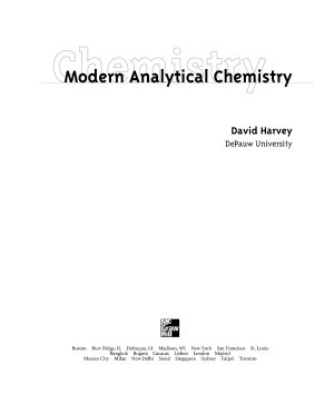 Harvey D. Modern analytical chemistry