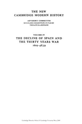 Cooper J.P. The New Cambridge Modern History, Vol. 4: The Decline of Spain and the Thirty Years War 1609-48