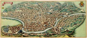 Панорамная карта Рима до 1656 г