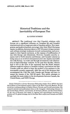 Schmidt G. Historical Traditions and the Inevitability of European Ties
