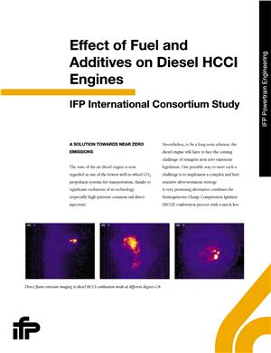 IFP International Consortium Study. Effect of fuel and additives on diesel HCCI engines