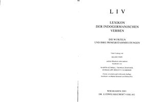 Rix. H. et al. Lexikon der indogermanischen Verben