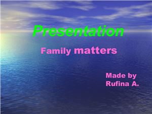 Presentation - Family Matters. The Royal Family
