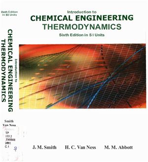 Smith J.M., Van Ness H.C., Abbott M.M. Introduction to Chemical Engineering Thermodynamics