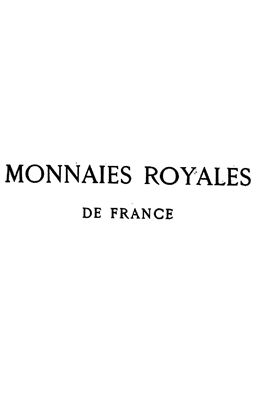 Hoffman H. Les monnaies royales de France / Хоффман А. Монеты королей Франции