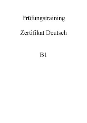 Hartung D. Prüfungstraining Zertifikat Deutsch B1