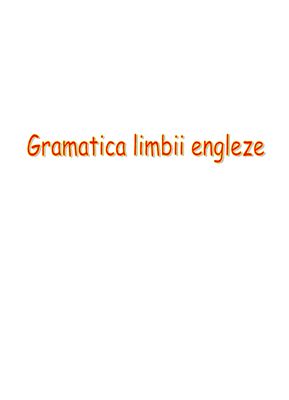 Gramatica Limbii Engleze