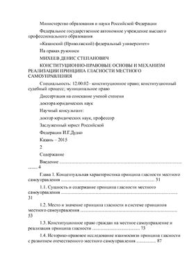 Михеев Д.С. Конституционно-правовые основы и механизм реализации принципа гласности местного самоуправления