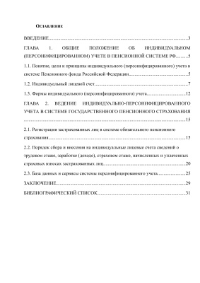 Индивидуальный (персонифицированный) учет в системе государственного пенсионного страхования РФ